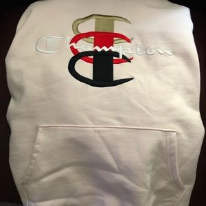 Supreme Champion Stacked Light Pink Hoodie